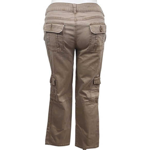 a. n. a. Cargo Boyfriend Pant Modern Fit 16P Neutral Tan Ankle Trouser - Picture 3 of 8